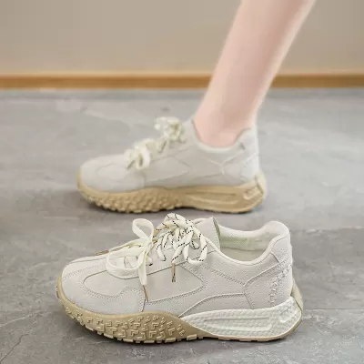 Summer Women's Breathable Cork Shoes Korean Thick Soft Sole Casual Dad Sneakers · YANYAN China shoe factory