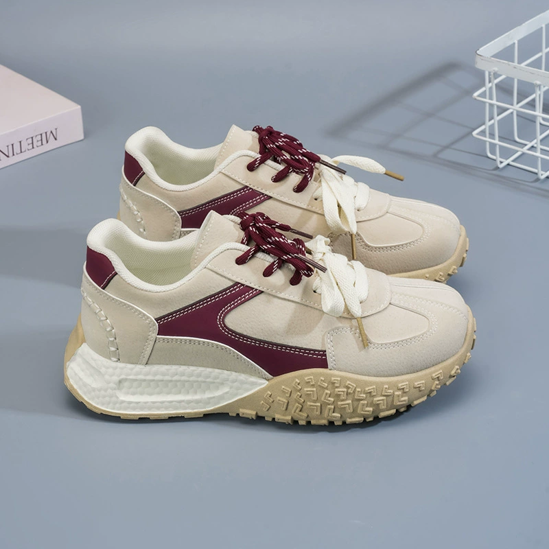 Summer Women's Breathable Cork Shoes Korean Thick Soft Sole Casual Dad Sneakers