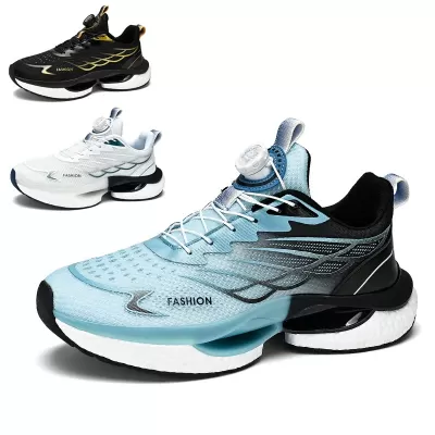 2025 New Summer Men's Running Shoes with Twist Laces, Thick Sole Cushion Sneakers · YANYAN China shoe factory