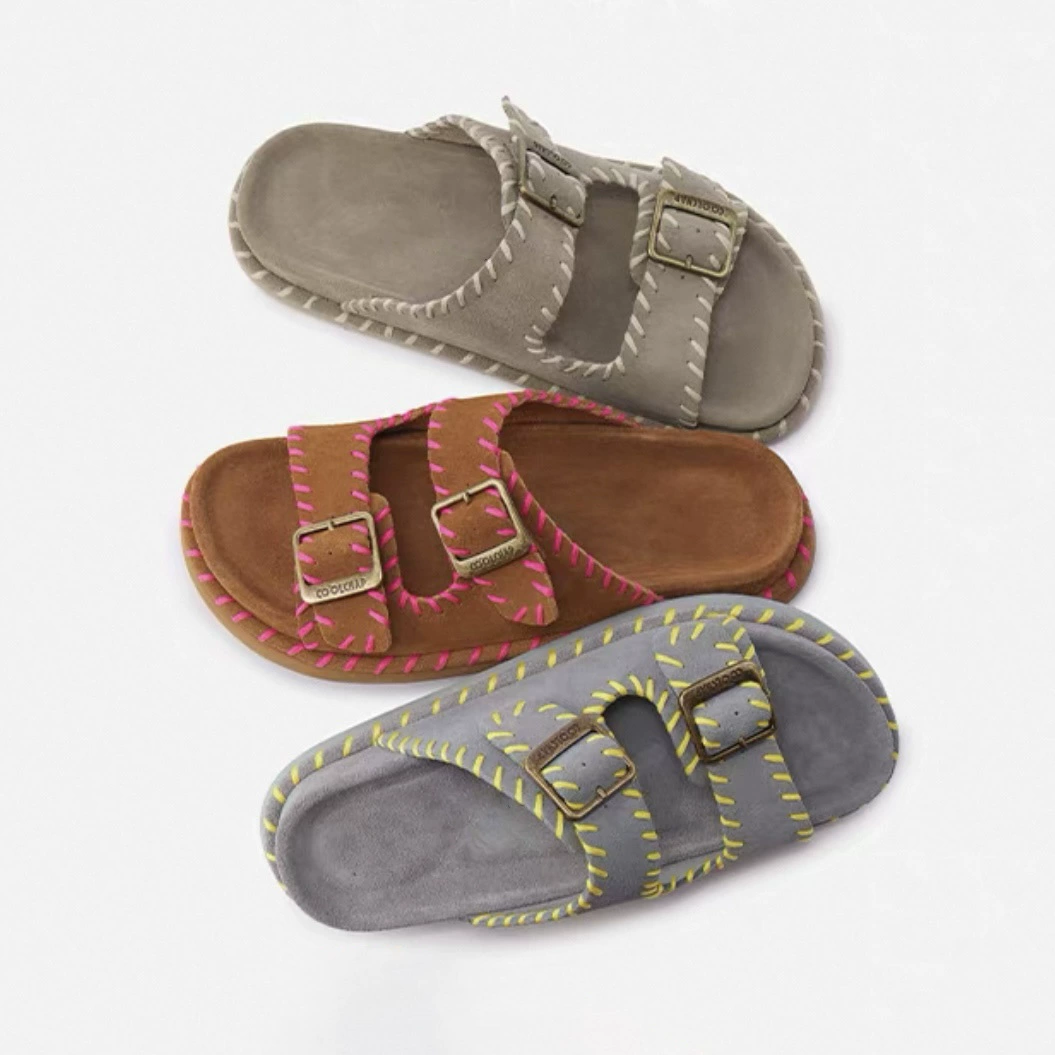 Handmade Yarn Casual Clogs for Women Spring Summer New Outdoor Beach Slides Lazy Shoes