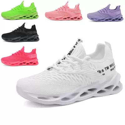 Men's Breathable Knit Blade Sports Shoes, Outdoor Running Sneakers for Couples, Lightweight · YANYAN China shoe factory