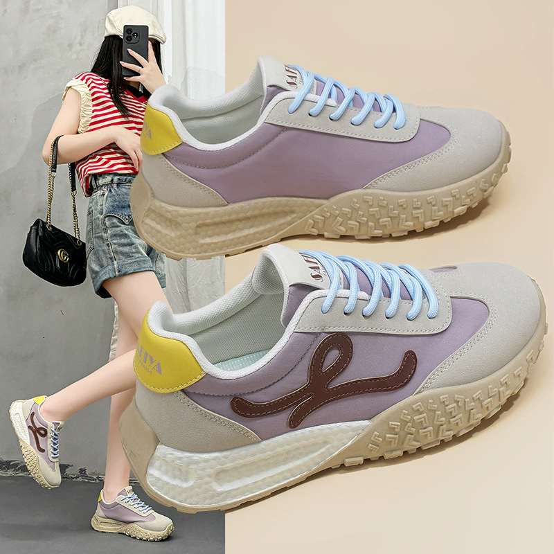 Deutsch Shoes Women 2025 Summer New Breathable Light Soft Sole Casual Height Increasing Leather Sneakers