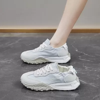 Cork Shoes Women 2025 Summer New Canvas Breathable Fashion Thick Sole Lace-up Casual Deutsch Sneakers · YANYAN China shoe factory