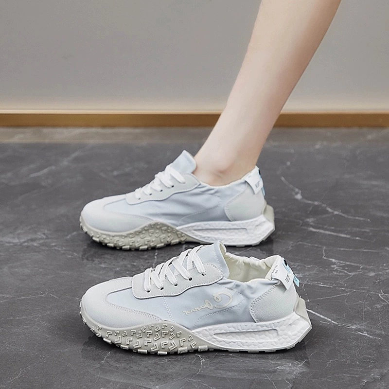 Cork Shoes Women 2025 Summer New Canvas Breathable Fashion Thick Sole Lace-up Casual Deutsch Sneakers