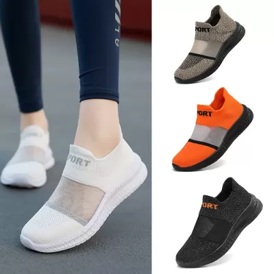Large Size Slip-On Women's Shoes, Summer Breathable Knit Sock Shoes for Moms, Lightweight · YANYAN China shoe factory