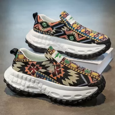 2026 Winter New Thick Sole Height-Increasing Men's Slip-On Casual Sneakers, Anti-Slip Breathable Shoes