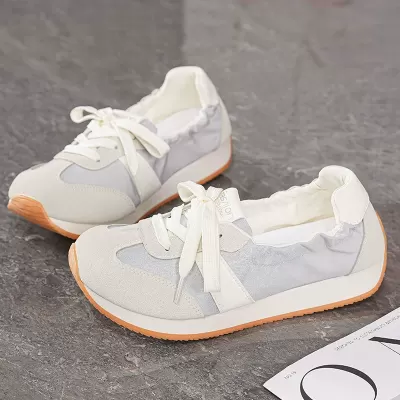 Summer Women's Breathable Deutsch Shoes Korean Flat White Casual Running Dad Sneakers