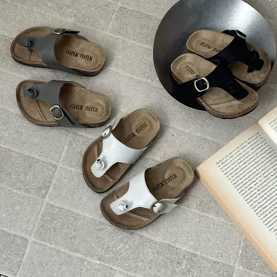 XSHX thong sandals children's unisex cork arch support casual Birkenstock breathable summer parent-child