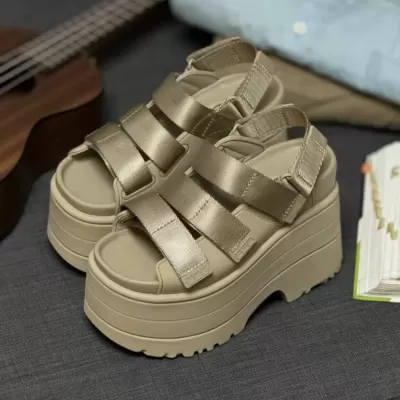 Women's Roman Platform Slide Sandals 2025 Summer Two-Way Adjustable Casual Beach Shoes