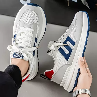 2026 Winter Men's Mesh Breathable Versatile Casual Running Sneakers, Thick Sole Student Dad Shoes · YANYAN China shoe factory