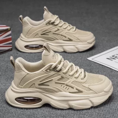 2026 Spring Men's Breathable Mesh Casual Sports Shoes Middle School Student Thick Sole Dad Shoes · YANYAN China shoe factory