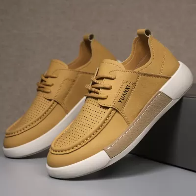 Men's Summer 2026 New Mesh Breathable Slip-On Board Shoes Soft Sole Casual Flat Driving Shoes