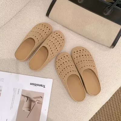 Women's Summer Birkenstock Cutout Toe Cover Soft Sole Thick Platform Slides