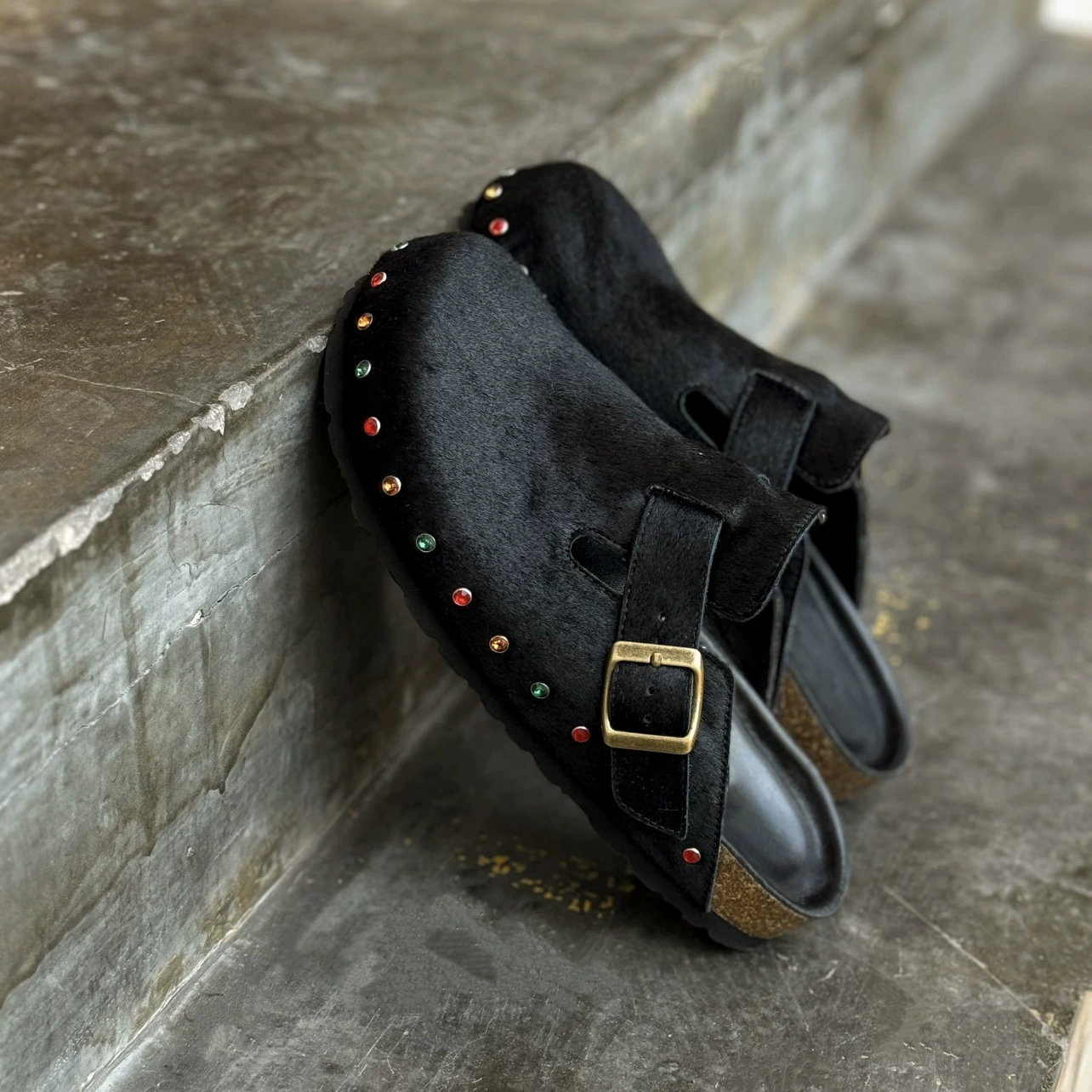 Women's Handmade Studded Rhinestone Birkenstock Sandals 2025 Retro Casual Slides