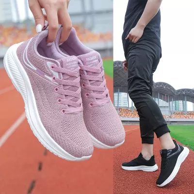 Cross-Border Men's Mesh Black Running Shoes, Women's Style, Breathable, Casual Travel · YANYAN China shoe factory