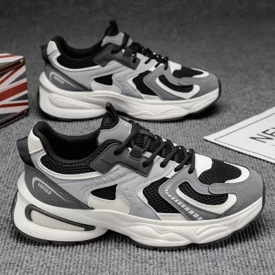 2026 Spring Men's Non-slip Thick Sole Casual Sports Running Shoes Mesh Breathable Dad Shoes · YANYAN China shoe factory