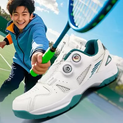 Cross-Border Professional Badminton Shoes, Rotary Buckle, Anti-Slip, Mesh, Breathable · YANYAN China shoe factory