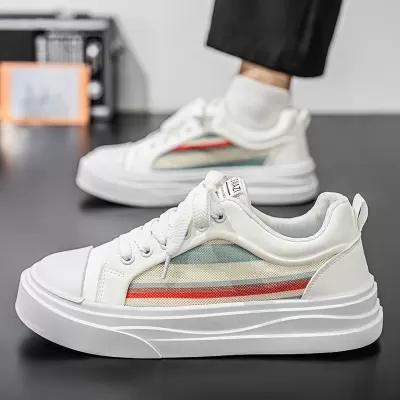 Men's 2026 Winter Lightweight Breathable Casual Lace-Up Color Block Board Shoes
