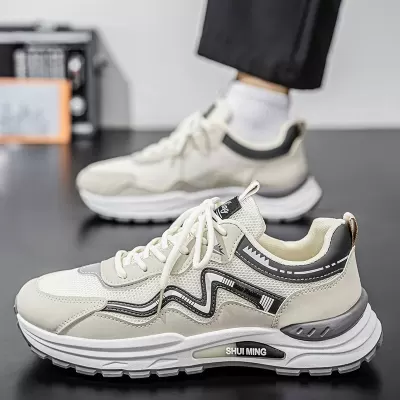 Summer New Men's Breathable Sports Shoes Trendy Youth Casual Soft Sole Non-slip Running Dad Shoes · YANYAN China shoe factory