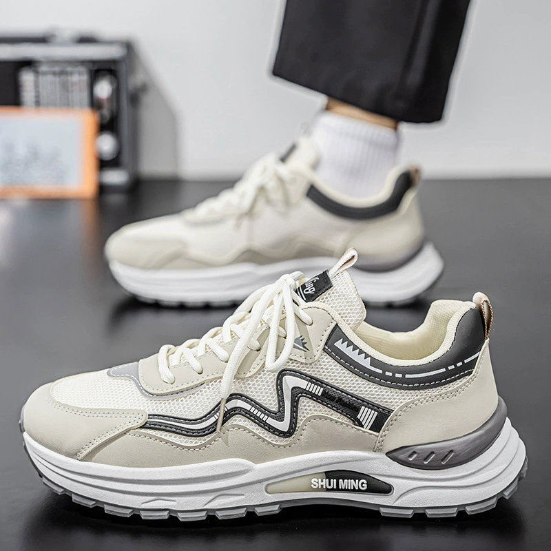Summer New Men's Breathable Sports Shoes Trendy Youth Casual Soft Sole Non-slip Running Dad Shoes