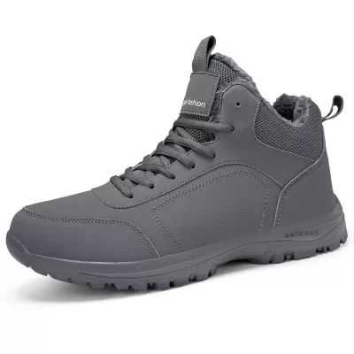 Cross-Border Large Size Men's Winter Boots, Fleece-Lined, Waterproof, Warm, Casual