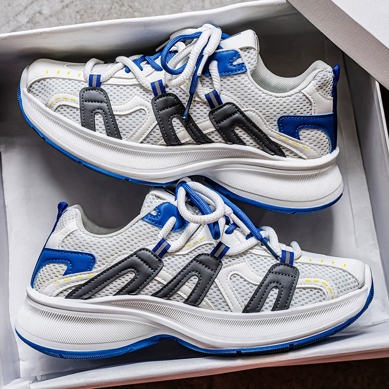 2026 New Spring Men's Mesh Breathable Casual Thick Sole Height Increase Youth Dad Shoes