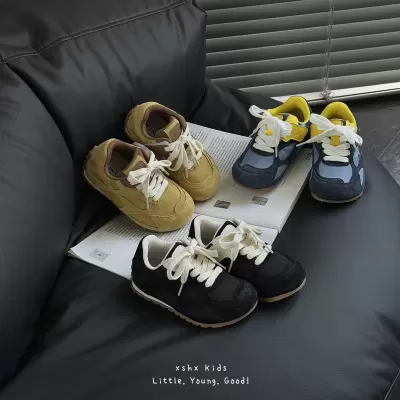 XSHX retro Paris style heavy children's sport shoes hook-and-loop design unisex autumn winter functional shoes