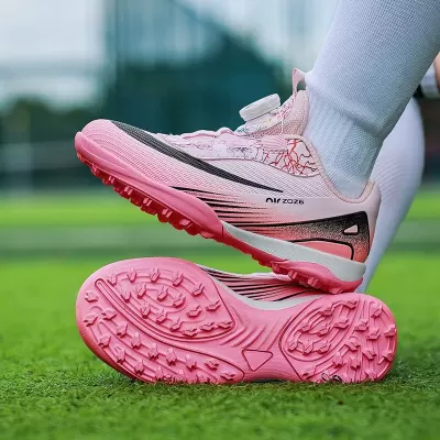 Rotary Buckle Kids Soccer Shoes for Boys, Breathable, TF Studs, Training, Wholesale · YANYAN China shoe factory