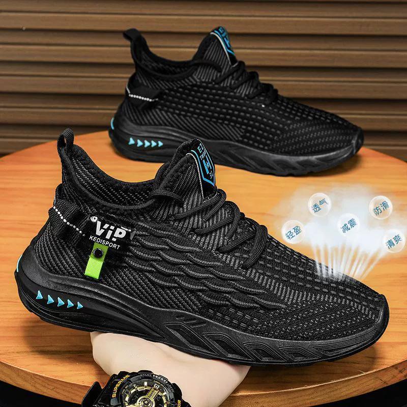 New Casual Men's Breathable Winter Knit Shoes Lightweight Work Mesh Sports Sneakers