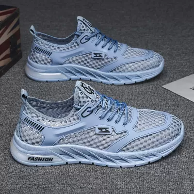 Men's Winter 2026 Hollow Breathable Casual Mesh Shoes Soft Sole Wear-Resistant Running Sneakers · YANYAN China shoe factory