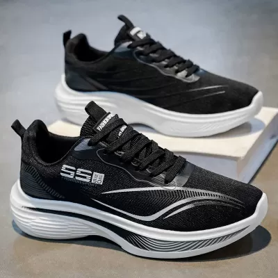 Spring Youth Men's Mesh Breathable Flyknit Sports Shoes Soft Sole Trendy Ultra-thin Non-slip Shoes · YANYAN China shoe factory