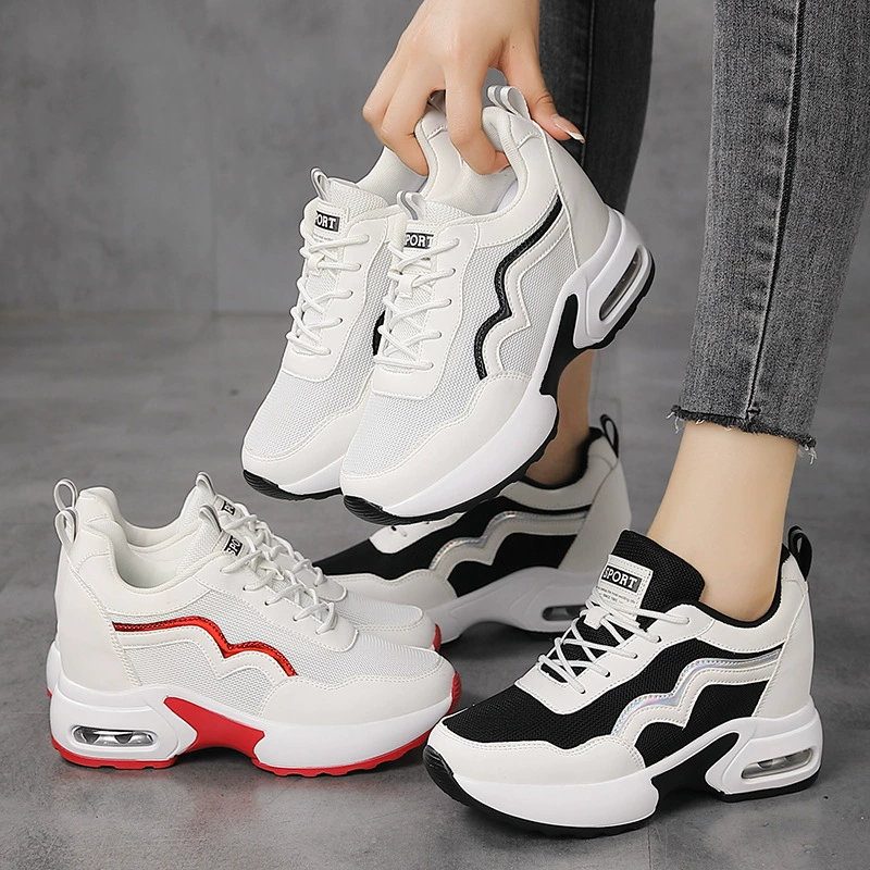 Wholesale Height-Increasing Women's Shoes, Mesh Breathable, Thick Sole, Casual, Cross-Border