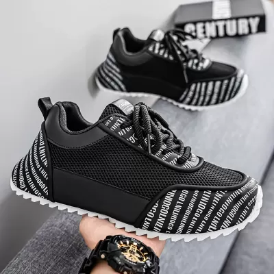 2026 Winter Herren trendige atmungsaktive Freizeit-Mesh-Schuhe, weiche Sohle, leichte koreanische Lauf-Sneaker · YANYAN China shoe factory
