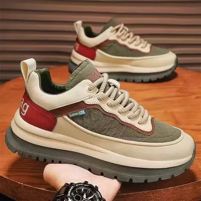 Thick Sole Travel Men's Winter Black Waterproof Leather Work Safety Shoes Anti-Slip Running Dad Sneakers · YANYAN China shoe factory