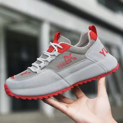 Men's Summer Breathable Mesh Dad Shoes 2026 New Anti-slip Thick Sole White 5588