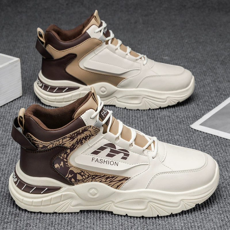 Men's Fashion Shoes 2026 Winter High-Top Running Sneakers Youth Trendy Heightening Dad Shoes