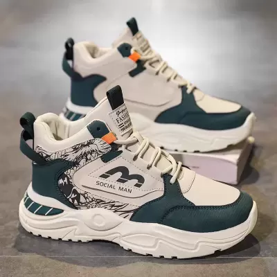 Men's Fashion Shoes 2026 Winter High-Top Running Sneakers Youth Trendy Heightening Dad Shoes · YANYAN China shoe factory