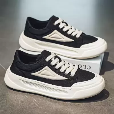 Men's Breathable Canvas Shoes 2026 Winter Low-Top Casual Sneakers Soft Sole Thick Bottom · YANYAN China shoe factory