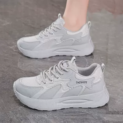 Fall Women's Breathable Mesh Sneakers Korean Thick Sole Soft Mesh Casual Dad Shoes · YANYAN China shoe factory