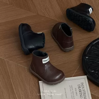 XSHX Pilot Boots Boys Girls Autumn Smoke Boots Side Zipper Retro British Wide Chunky Sole · YANYAN China shoe factory