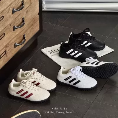 XSHX Retro Sports Thin Sole Board Shoes Boys Girls Autumn Simple Velcro Barefoot Feel