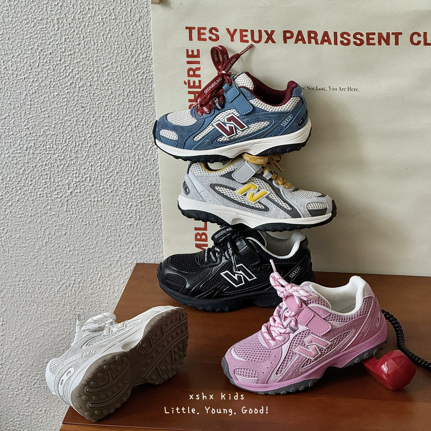 XSHX American Sports Boys Girls Spring Summer Light Running Cushion Anti-Slip Rubber Sole