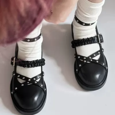 Factory Custom Leather Loafers Block Heel Women's Shoes