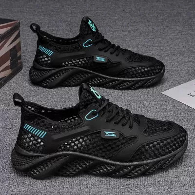 Mesh Shoes Men 2026 Winter Breathable Hollow Thin Mesh Men's Shoes Casual Running Air Conditioning Shoes · YANYAN China shoe factory