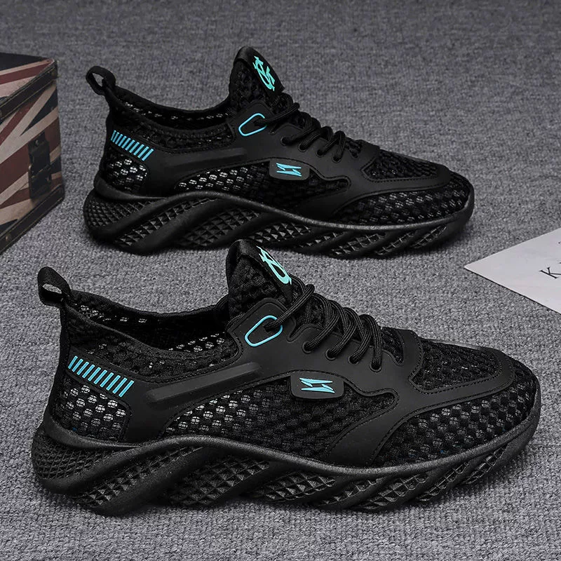 Mesh Shoes Men 2026 Winter Breathable Hollow Thin Mesh Men's Shoes Casual Running Air Conditioning Shoes