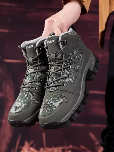 Cross-Border New High-Top Hiking Shoes Men Women Waterproof Breathable Outdoor