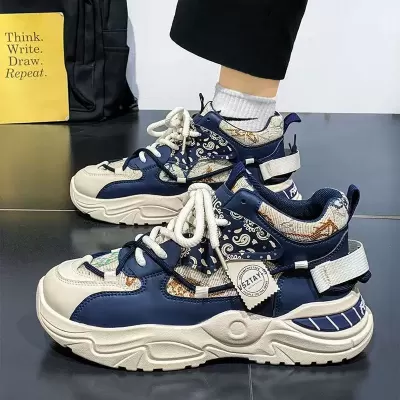 Men's Shoes 2026 New Spring Youth Casual Running Sneakers Students Thick Sole Anti-Slip Dad Fashion Shoes · YANYAN China shoe factory
