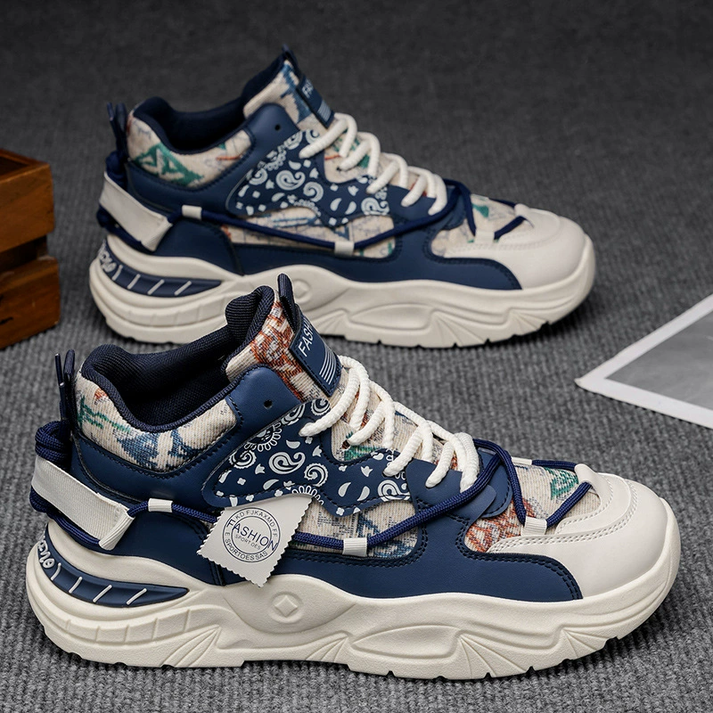 Men's Shoes 2026 New Spring Youth Casual Running Sneakers Students Thick Sole Anti-Slip Dad Fashion Shoes