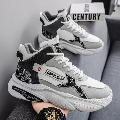 Men's Shoes 2026 Autumn High-Top Basketball Sneakers Youth Trendy Running Dad Shoes Heightening · YANYAN China shoe factory