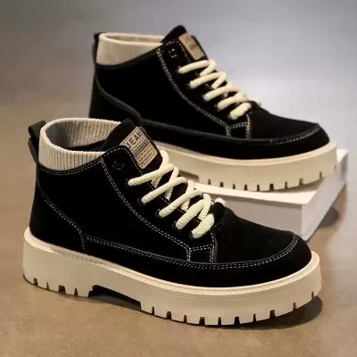Men's Shoes 2026 New Spring British Style High-Top Outdoor Retro Work Leather Boots Casual Trendy Martin Boots